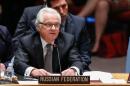 Vitaly Churkin, Russian Ambassador to the United Nations, speaks at UN headquarters in New York on July 29, 2015
