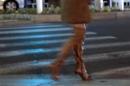 A prostitute from Eastern Europe waits for customers along the Promenade des Anglais in Nice