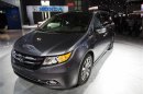 The Honda 2014 Odyssey minivan is displayed during the New York International Auto Show