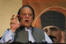 Pakistan's PM-elect Sharif speaks to his party workers during a seminar in Lahore