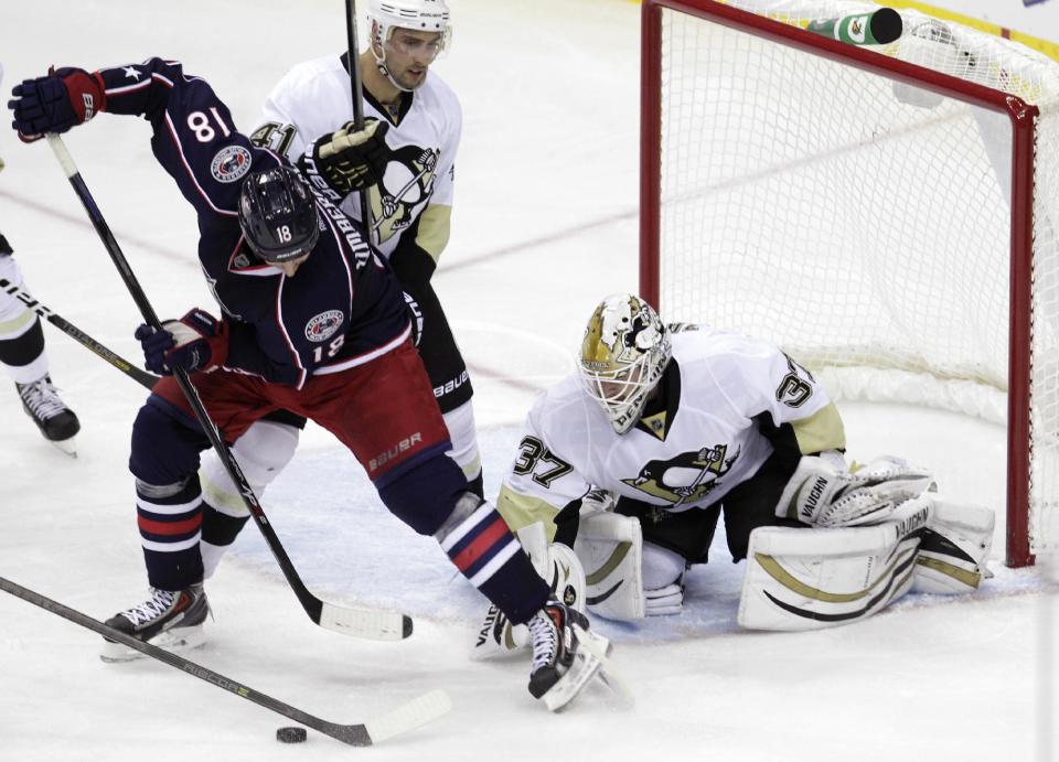 Pens' Zatkoff shuts out CBJ 3-0 for 1st NHL win