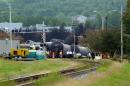 Investigators work at the train derailment site July 9, 2013 in Lac-megantic, Quebec, Canada