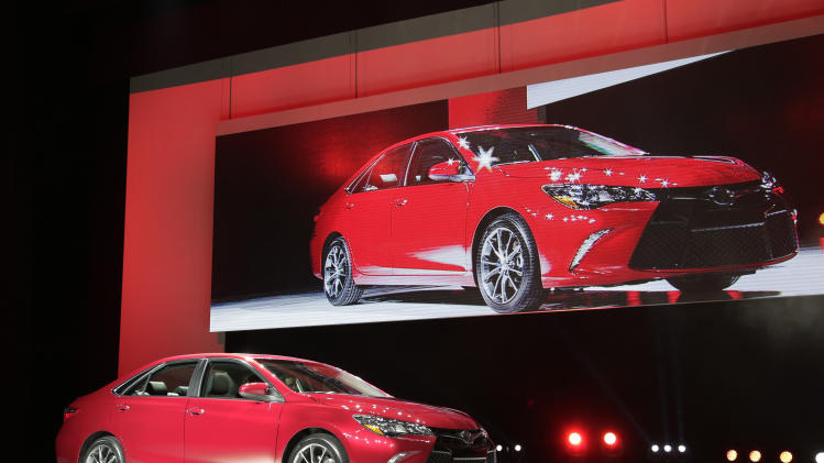 The 2015 Toyota Camry is introduced at the New York International Auto Show, Wednesday, April 16, 2014, in New York. (AP Photo/Mark Lennihan)