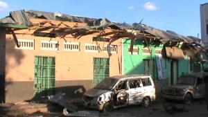 Destroyed buildings and vehicles pictured in Baidoa,&nbsp;&hellip;