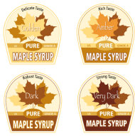 In this graphic by Cedarlane Studio of Spencerville, Ontario, proposed new labels for maple syrup are shown. Vermonters have grown accustomed to their “fancy” “amber” and “grade B” types of maple syrup but new consumers may not be so sweet on the terms. So the country’s largest producer of the pancake topping is thinking of doing away with those terms and adopting new international names with flavor descriptions to help consumers delineate between four different colored and flavored syrups and to match new worldwide terms. The four classifications would be golden color, delicate taste; amber color, rich taste; dark color, robust taste; and very dark color, strong taste. (AP Photo/Cedarlane Studio of Spencerville, Ontario)