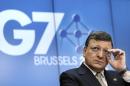 EU Commission President Barroso addresses a news conference ahead of a G7 summit in Brussels