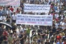 Demonstrators protest against Syria's President Bashar al-Assad after Friday prayers in Kafranbel