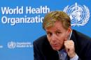 WHO Assistant Director General Aylward gestures during a news conference at the organization's headquarters in Geneva
