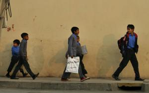 Pakistani students head to their school in Rawalpindi, &hellip;
