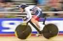 Britain's Mark Cavendish competes in the Men's Omnium Flying lap during the 2016 Track Cycling World Championships at the Lee Valley VeloPark in London on March 5, 2016
