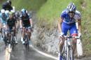 The winner of the stage, Thibaut Pinot from France of team FDJ, rides during the fifth stage, a 162,7 km race between Fribourg and Champex-Lac at the 69th Tour de Romandie UCI ProTour cycling race, near Champex-Lac, Switzerland, Saturday, May 2, 2015. (Jean-Christophe Bott/Keystone via AP)