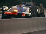 U.S. Senator Rubio stands on the side of Interstate 4, where the motorcade carrying U.S. Republican presidential nominee Romney stopped, in Lakewood Crest, Florida