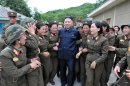 North Korean leader Kim Jong-un visits the Thrice Three-Revolution Red Flag Kamnamu Company under the Korean People's Army Unit 4302