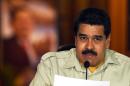 Venenzuelan President Nicolas Maduro speaks during a television broadcast in Caracas on February 19, 2015
