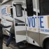 State Auditor Rebecca Otto enters the RV at a stop in Edina, Minn., on the "Minnesota Votes No" statewide tour Monday, Nov. 5, 2012 in Minneapolis for the final day of  the campaign to urge voters to vote against the marriage amendment. Candidates and volunteers worked Monday to make the most of their last 24 hours before decision day, hustling to energize their core supporters and searching for any remaining fence-sitters. Meanwhile, both political parties said they were gearing up like never before to watch the other for any electioneering on Tuesday. (AP Photo/Jim Mone)