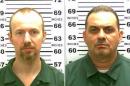 FILE - This combination of file photos released by the New York State Police shows David Sweat, left, and Richard Matt. Matt, who staged a brazen escape from an upstate maximum-security prison with Sweat and had been hunted for three weeks was shot and killed Friday, June 26, 2015. Sweat was shot and captured on Sunday, June 28. (New York State Police via AP, File)