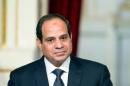 Egyptian President Abdel-Fattah al-Sisi gives a statement at the Elysee Palace on November 26, 2014, in Paris