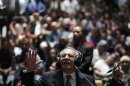 Former Guatemalan dictator Rios Montt speaks in his genocide trial, which is drawing to a conclusion, at the Supreme Court of Justice in Guatemala City