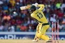Australian cricketer Matthew Wade plays a shot during the final match of the Tri-nation Series between Australia and West Indies in Bridgetown on June 26, 2016