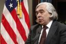 U.S. Energy Secretary Ernest Moniz sits for an interview at the Department of Energy in Washington