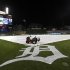 Tarp covers the infield at Coamerica Park during a rain delay prior to the start of Game 4 of the ALCS baseball playoffs between the Detroit Tigers and the New York Yankees in Detroit