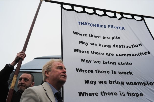 The Community Of Easington Colliery On The Day Of Former Prime Minister Margaret Thatcher&#39;s Ceremonial Funeral In London
