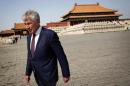 US Secretary of Defense Chuck Hagel tours the Forbidden City in Beijing on April 9, 2014