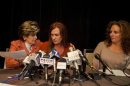 Attorney Allred, Tyler and Ragazzino attend at a news conference in San Diego, California