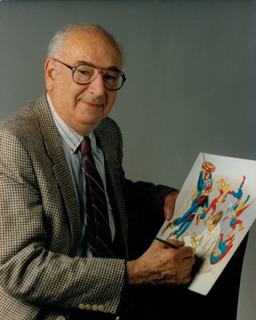 In this undated publicity photo released by Titan Books, Joe Simon, co-creator of the Captain America comic, is shown. The character proved a popular hit _ the first issue sold a million copies and pu