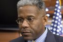 FILE - This Oct. 4, 2011 file photo shows Rep. Allen West, R-Fla. during a news conference on Capitol Hill in Washington. West is still fighting for votes two days after Election Day. But now, he's doing it in the courtroom. West is the tea party idol from South Florida who found himself 2,456 votes behind Democratic rival Patrick Murphy in Tuesday's unofficial tally. (AP Photo/Harry Hamburg, File)