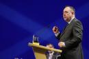 Scotland's First Minister Salmond speaks at the SNP Spring Conference in Aberdeen