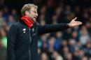 Liverpool's manager Jurgen Klopp reacts during an English Premier League football match against West Ham United at The Boleyn Ground on January 2, 2016