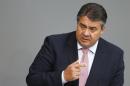 German Economy Minister Gabriel makes a speech during a session of Germany's parliament, the Bundestag, in Berlin