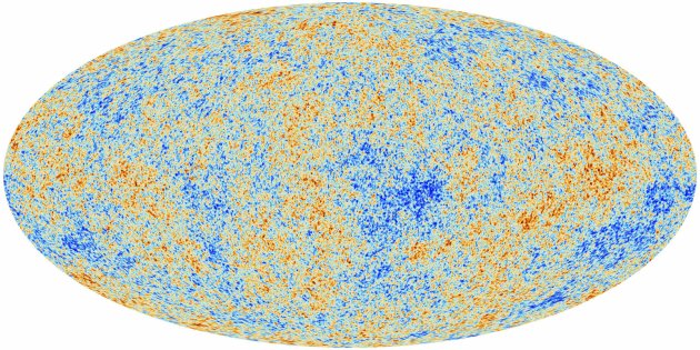 An image of the anisotropies of the Cosmic microwave background (CMB) as observed by Planck is seen in this handout released March 21, 2013 by the European Space Agency. Scientists unveiled on Thursday a map detailing what they called "the oldest light in the universe," a gleaming imprint on the sky just 380,000 years after the Big Bang. The map of relic radiation from the event which kickstarted the formation of the universe reveals features that challenge the current understanding of space, the European Space Agency (ESA) said of the image taken with its Planck space telescope.  REUTERS/ESA-Planck Collaboration/Handout  (FRANCE - Tags: SCIENCE TECHNOLOGY) ATTENTION EDITORS - FOR EDITORIAL USE ONLY. NOT FOR SALE FOR MARKETING OR ADVERTISING CAMPAIGNS. THIS IMAGE HAS BEEN SUPPLIED BY A THIRD PARTY. IT IS DISTRIBUTED, EXACTLY AS RECEIVED BY REUTERS, AS A SERVICE TO CLIENTS.

The image, released on March 21, 2013 by European Space Agency,