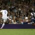 South Korea's Ji shoots to score a goal past Britain's Richards in their men's quarter final soccer match at the London 2012 Olympic Games at Millennium Stadium in Cardiff