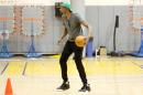 Kevin Durant shoots some hoops before the news conference about joining the Golden State Warriors at the NBA basketball team's practice facility, Thursday, July 7, 2016, in Oakland, Calif. (AP Photo/Beck Diefenbach)