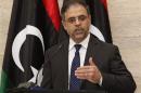 Libyan Electricity Minister Ali Mohammed Muhairiq speaks during a news conference in Tripoli