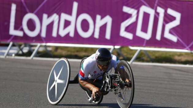 Former Formula One and Cart racing car driver Alessandro Zanardi of Italy, cycles during the Men's Individual H4 Time Trial during the London 2012 Paralympic Games at Brands Hatch (Reuters)