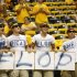Indiana Pacers fans taunt the Miami Heat players before the first quarter of Game 3 of their NBA Eastern Conference second round basketball playoff series in Indianapolis