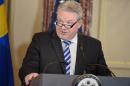 Iceland's Prime Minister Sigurdur Ingi Johannsson speaks during a luncheon at the US Department of State on May 13, 2016 in Washington, DC