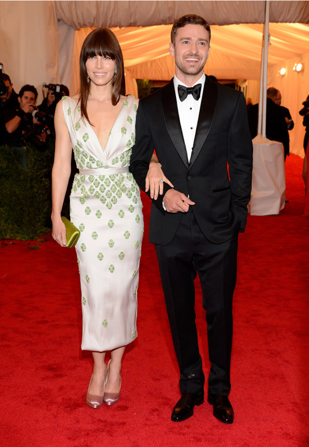 Four months after announcing their engagement, Jessica Biel and Justin Timberlake made their first official public appearance together at the 2012 Met Costume Institute Gala in NYC on Monday night. No