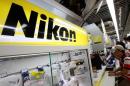 Nikon Corp's logo is pictured at an electronics store in Tokyo