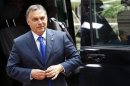 Hungary's Prime Minister Orban arrives at a European Union leaders summit in Brussels