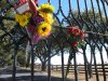 Southfork Ranch can be seen through a gate where fans left flowers Saturday, Nov. 24, 2012, in Parker, Texas. The flowers were in memory of Larry Hagman, who played J.R. Ewing on the TV series Dallas, set at Southfork. Hagman died Friday, Nov. 23, 2012 in Dallas. He was 81. (AP Photo/Angela K. Brown)