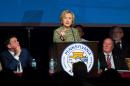 Democratic presidential candidate Hillary Clinton speaks at a labor organization gathering, April 6, 2016 in Philadelphia, Pennsylvania