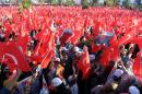 Supporters of Turkish Prime Minister and presidential candidate Recep Tayyip Erdogan during an election rally in Ankara, on August 8, 2014