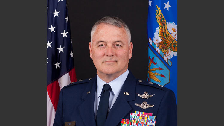 This undated handout photo provided by the U.S. Air Force shows Maj. Gen. Michael J. Carey. The Air Force is firing Carey, the two-star general in charge of all of its nuclear missiles, in response to an investigation into alleged personal misbehavior, officials told The Associated Press on Friday, Oct. 11, 2013. Carey is being removed from command of the 20th Air Force, which is responsible for three wings of intercontinental ballistic missiles — a total of 450 missiles at three bases across the country, the officials said. (AP Photo/U.S. Air Force)