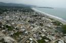 Aerial view of Pedernales, after an earthquake struck off Ecuador's Pacific coast