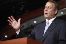 U.S. House Speaker Boehner speaks during news conference at the U.S. Capitol in Washington