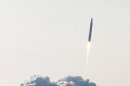 South Korea's rocket takes off from its launch pad at the Naro Space Center in Goheung, South Korea, Wednesday, Jan. 30, 2013. South Korea says it has successfully launched a satellite into orbit from its own soil for the first time. Wednesday's high-stakes launch comes just weeks after archrival North Korea successfully launched its own satellite to the surprise of the world. (AP Photo/Yonhap, Shin Jun-hee)